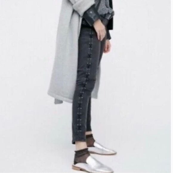 Blank NYC Faded Black Lace Up Skinny Jeans - Picture 4 of 12